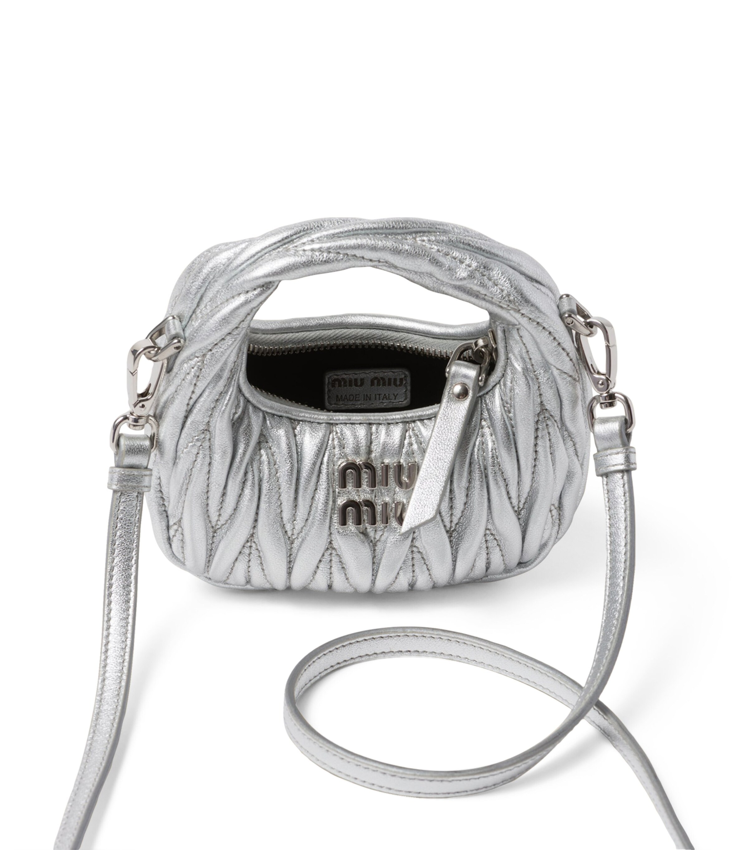 Micro Leather Wander Hobo Bag F0118 Image 4