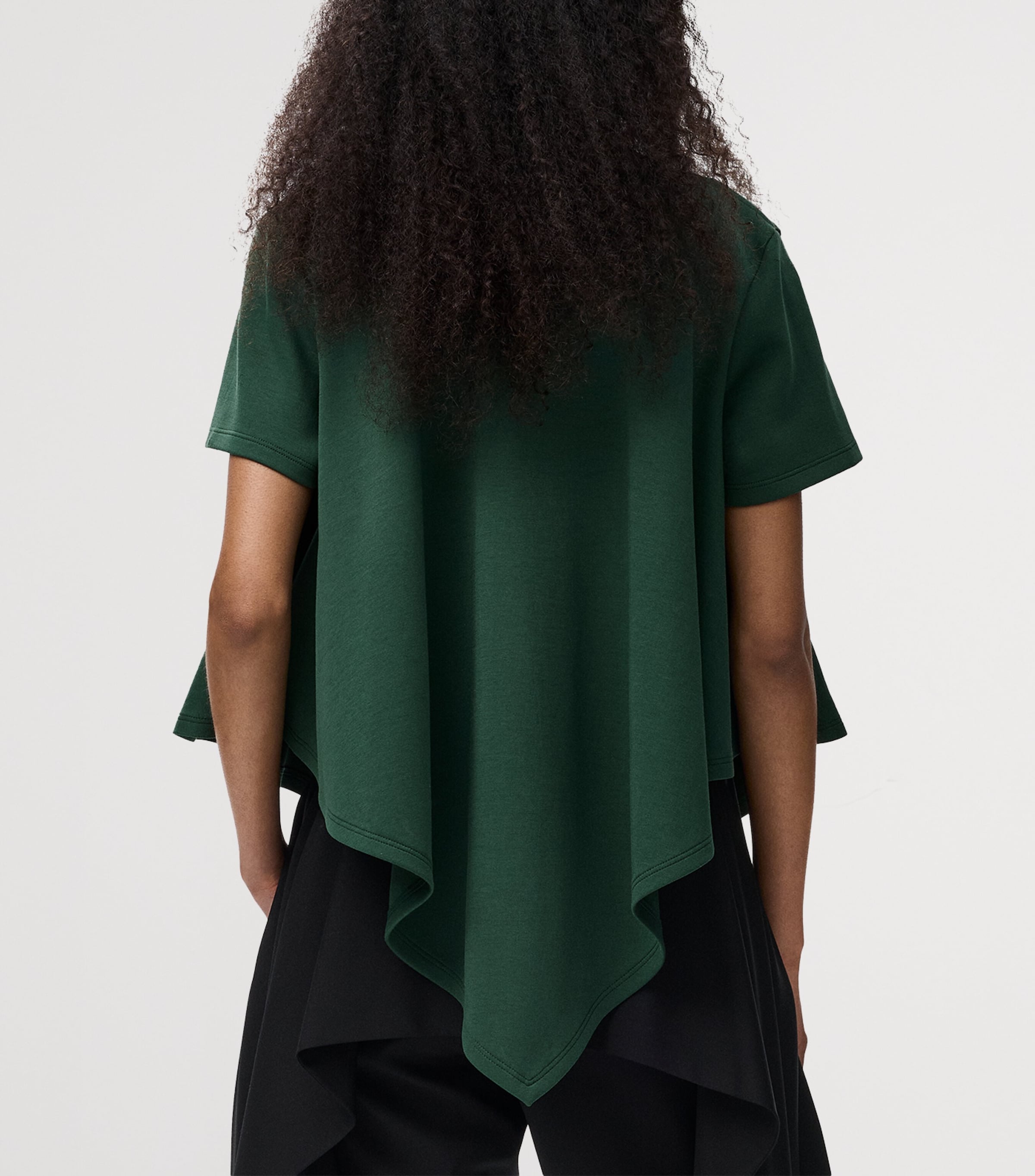 LOEWE Womens Cape-Detail T-Shirt Dark Green Image 4