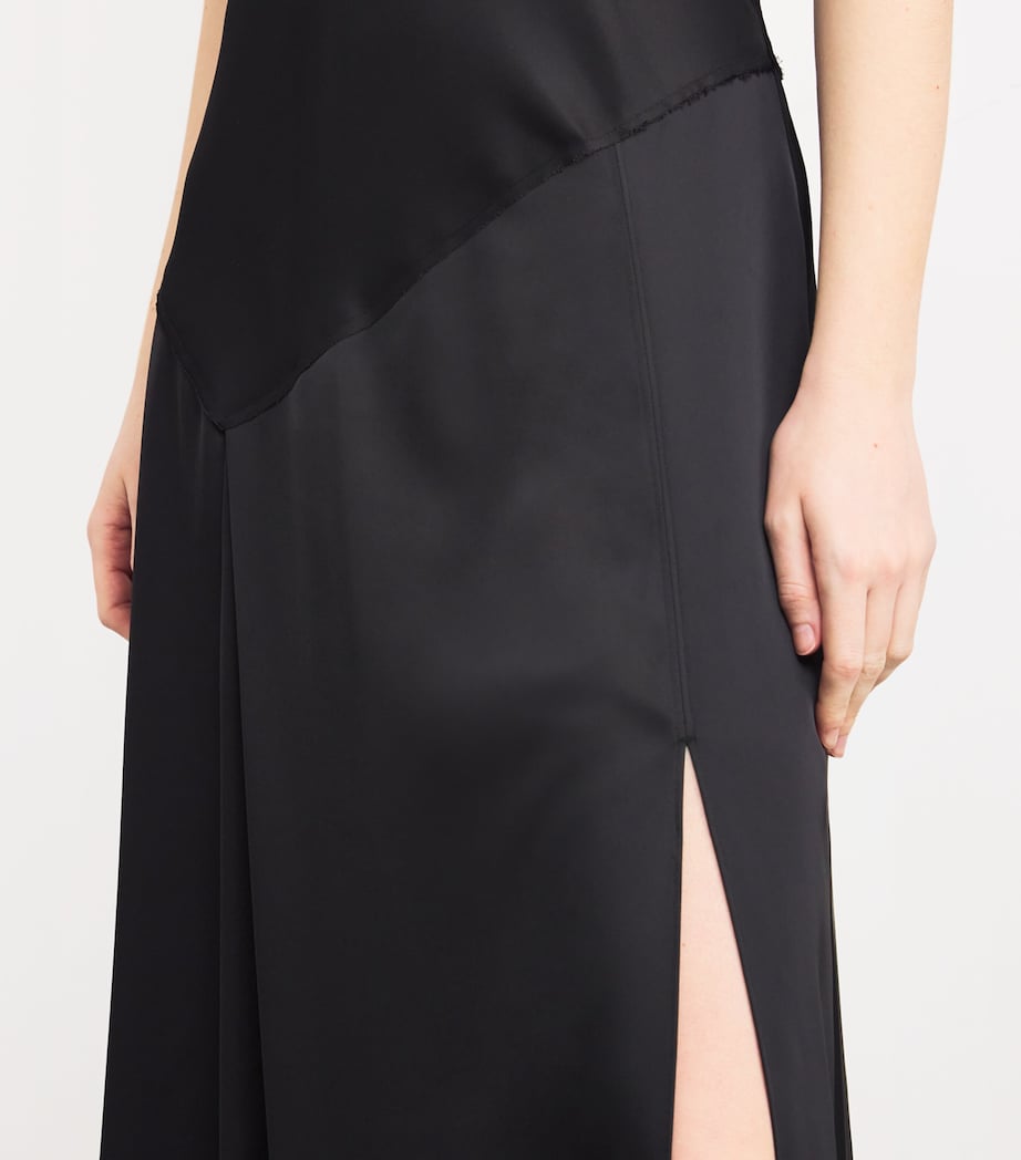 Satin Slip Maxi Dress BLACK Image 4