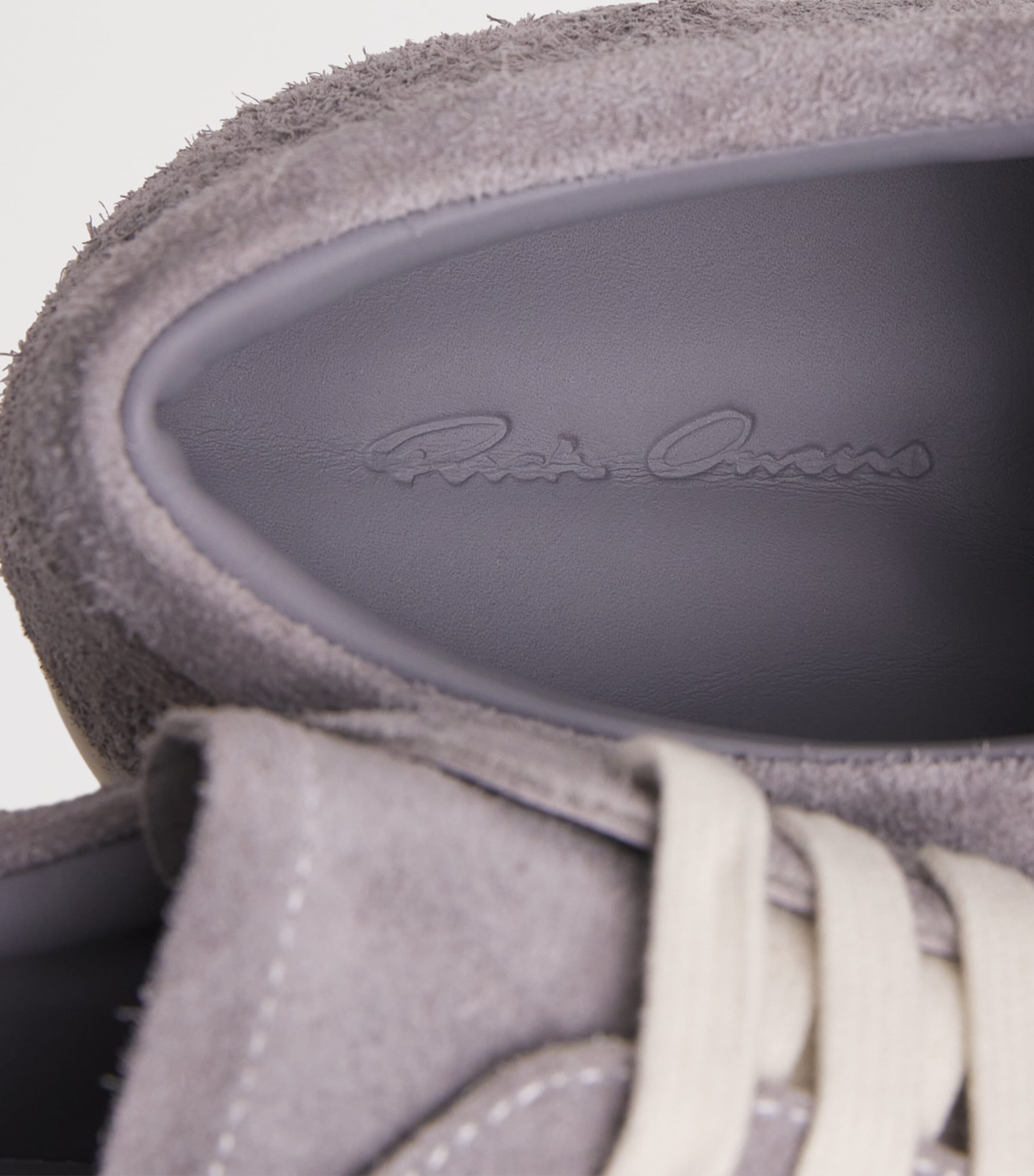 Rick Owens Suede Vintage Sneakers Steel/milk Image 6