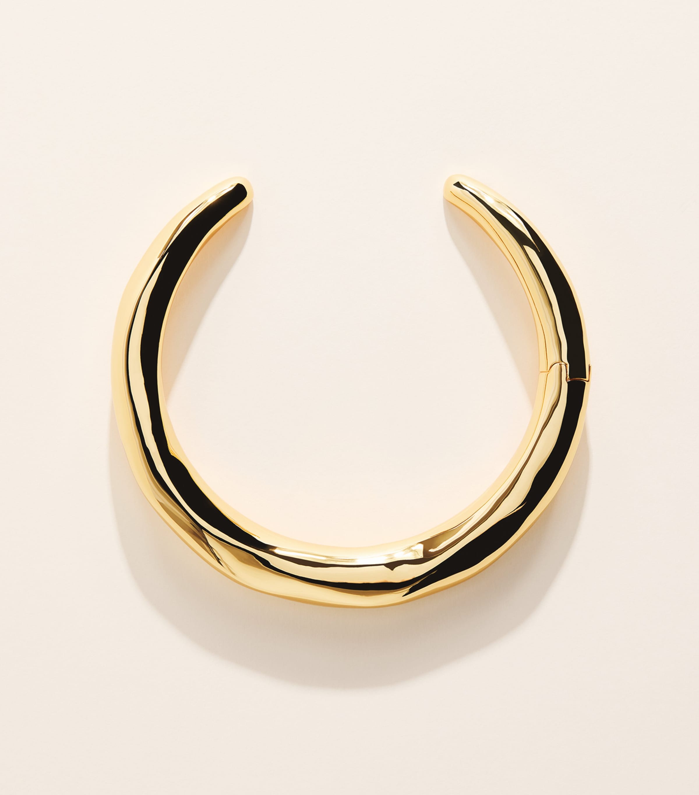 Alexis Bittar Small Gold-Plated Hinge Collar Necklace No Stones Gold Image 3