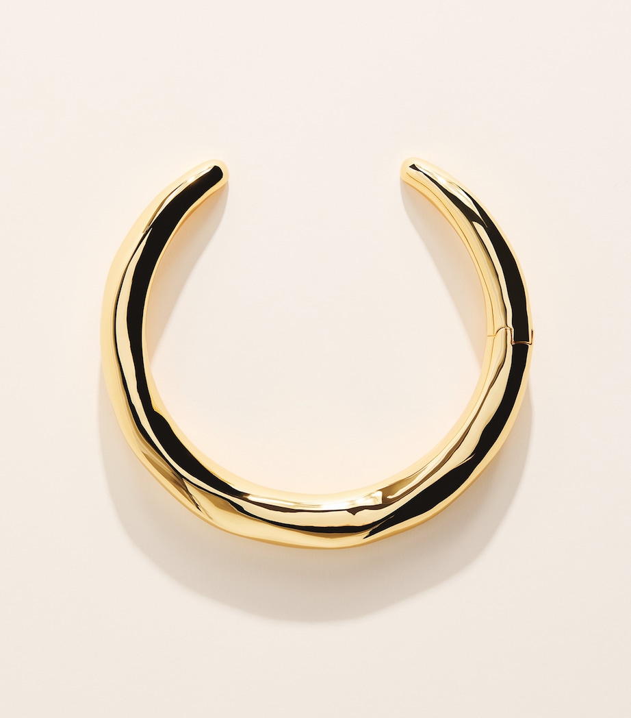 Alexis Bittar Small Gold-Plated Hinge Collar Necklace No Stones Gold Image 3