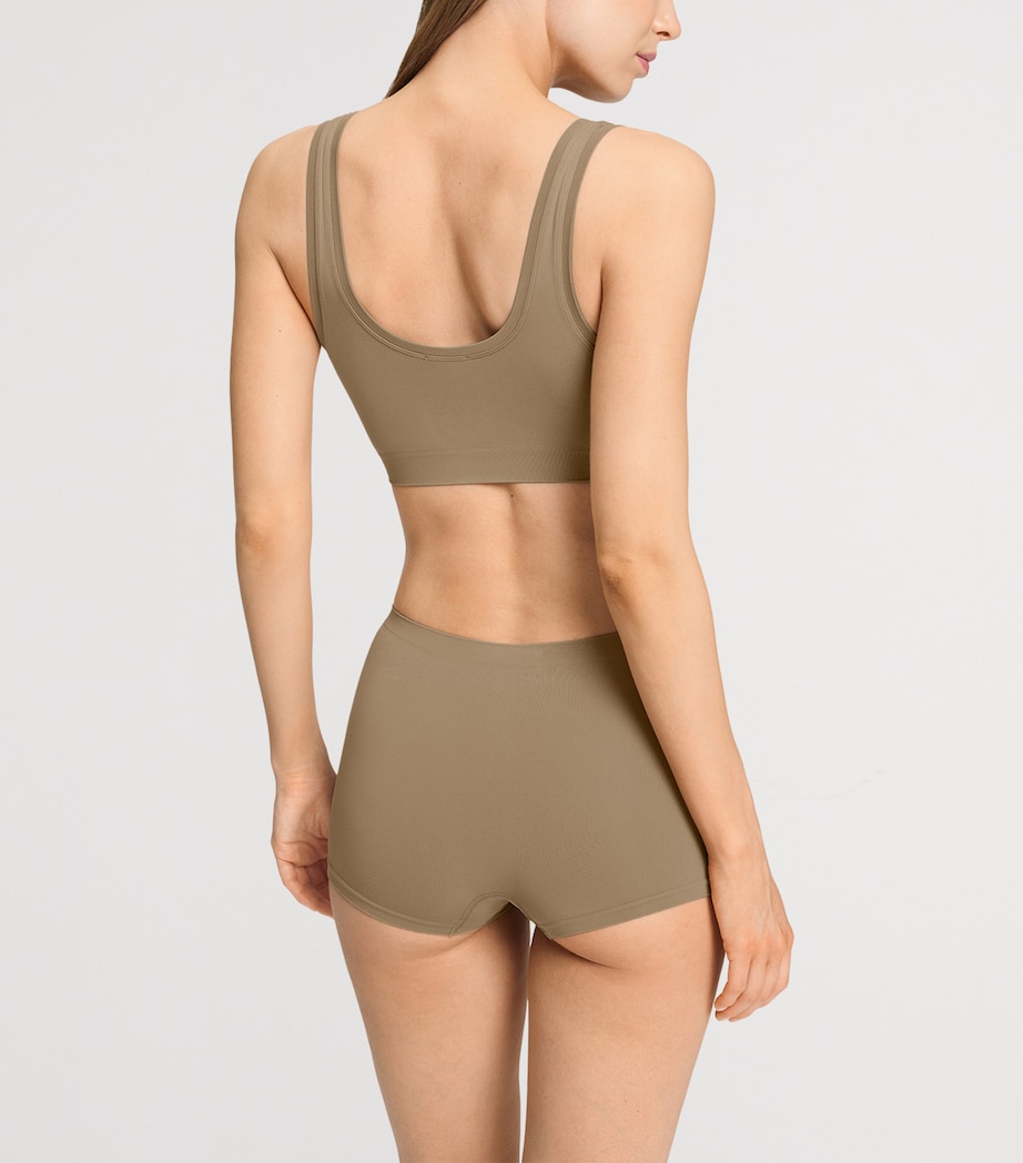 Hanro Womens Touch Feeling Crop Top Suede Camel Image 5
