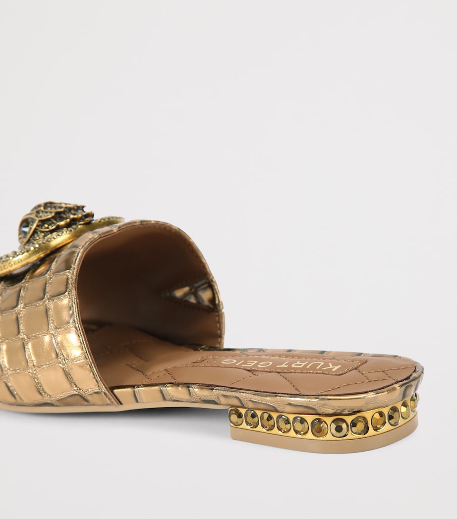 Leather Chelsea Flat Sandals GOLD Image 2
