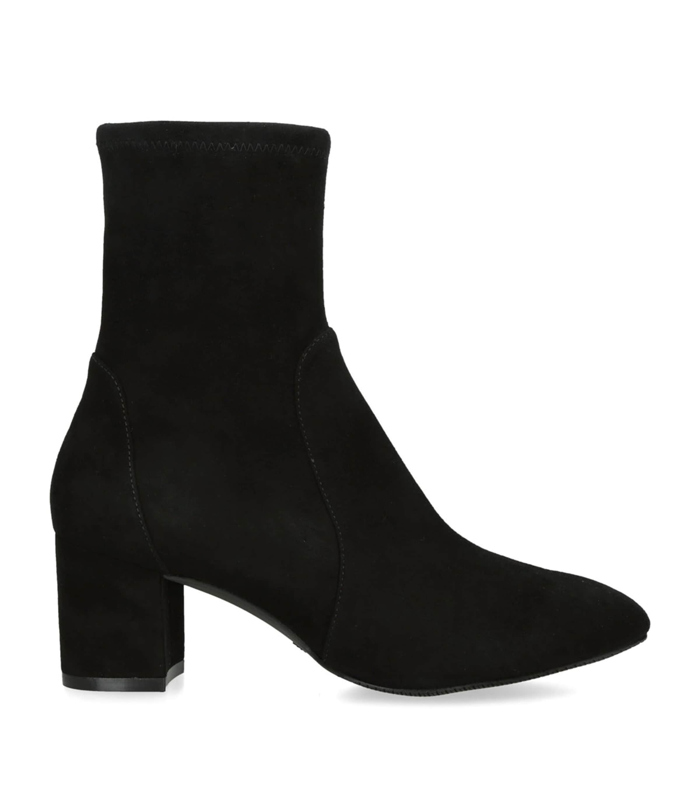 Shop Stuart Weitzman Suede Yuliana Ankle Boots 60 In Black