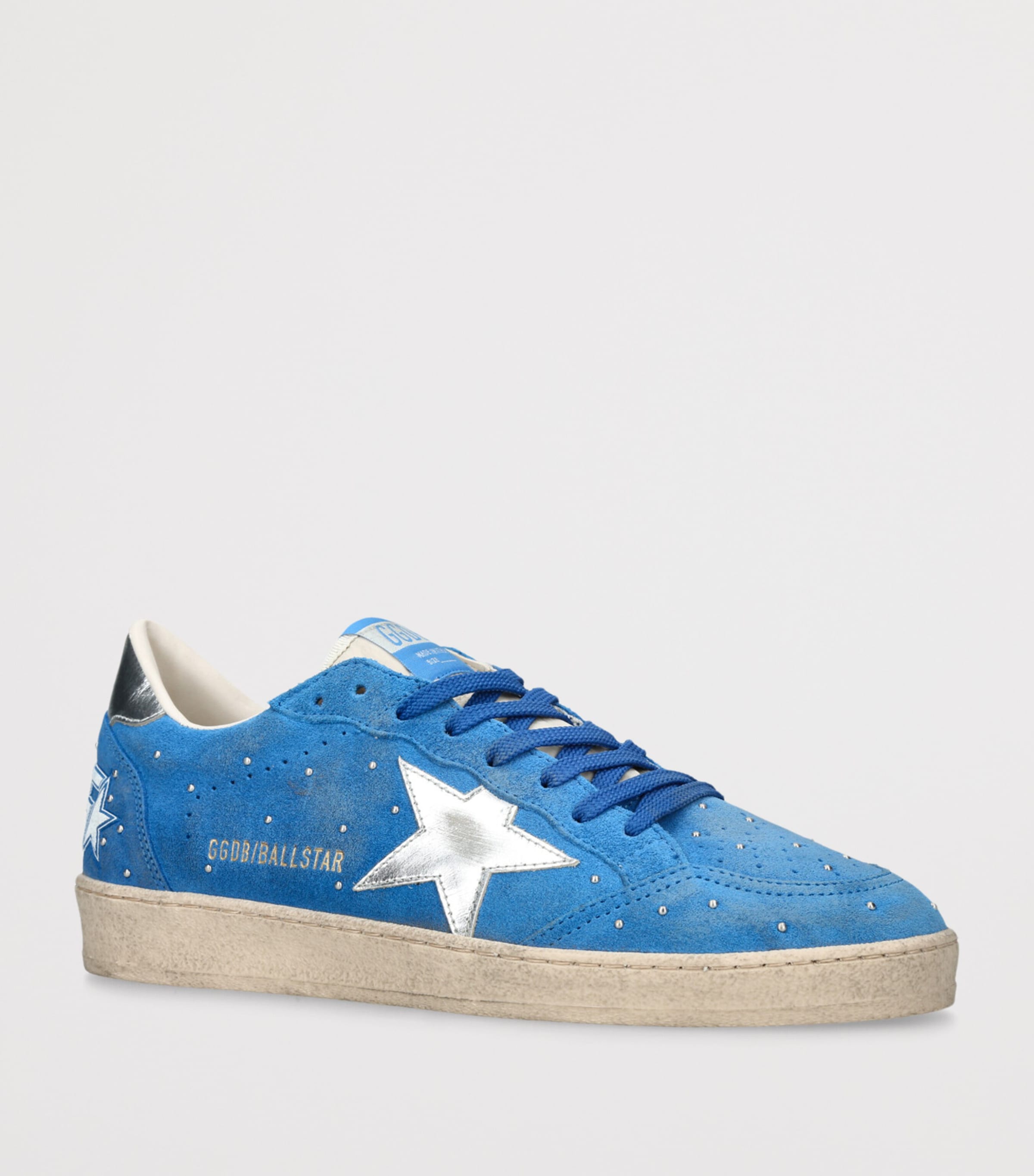 Golden Goose Suede Studded Ball Star Sneakers Blue Image 3