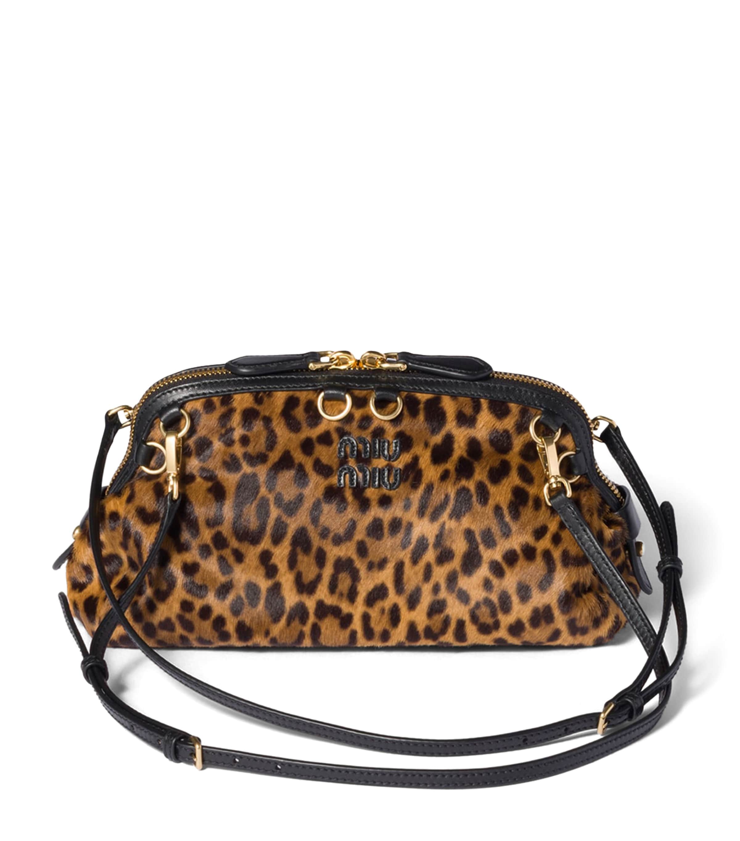 Calf Hair Leopard Clutch Bag F0151 Image 1