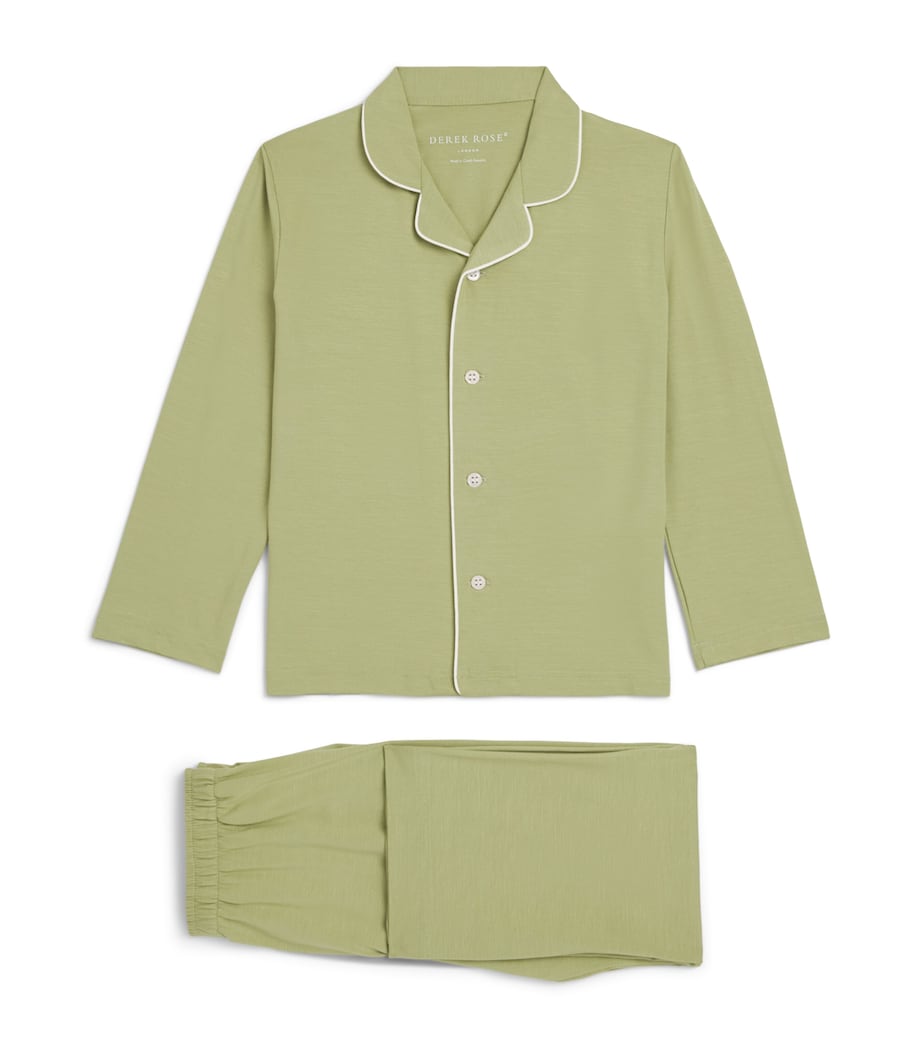 Derek Rose Kids Pyjama Set (3-16 Years) Green Image 1