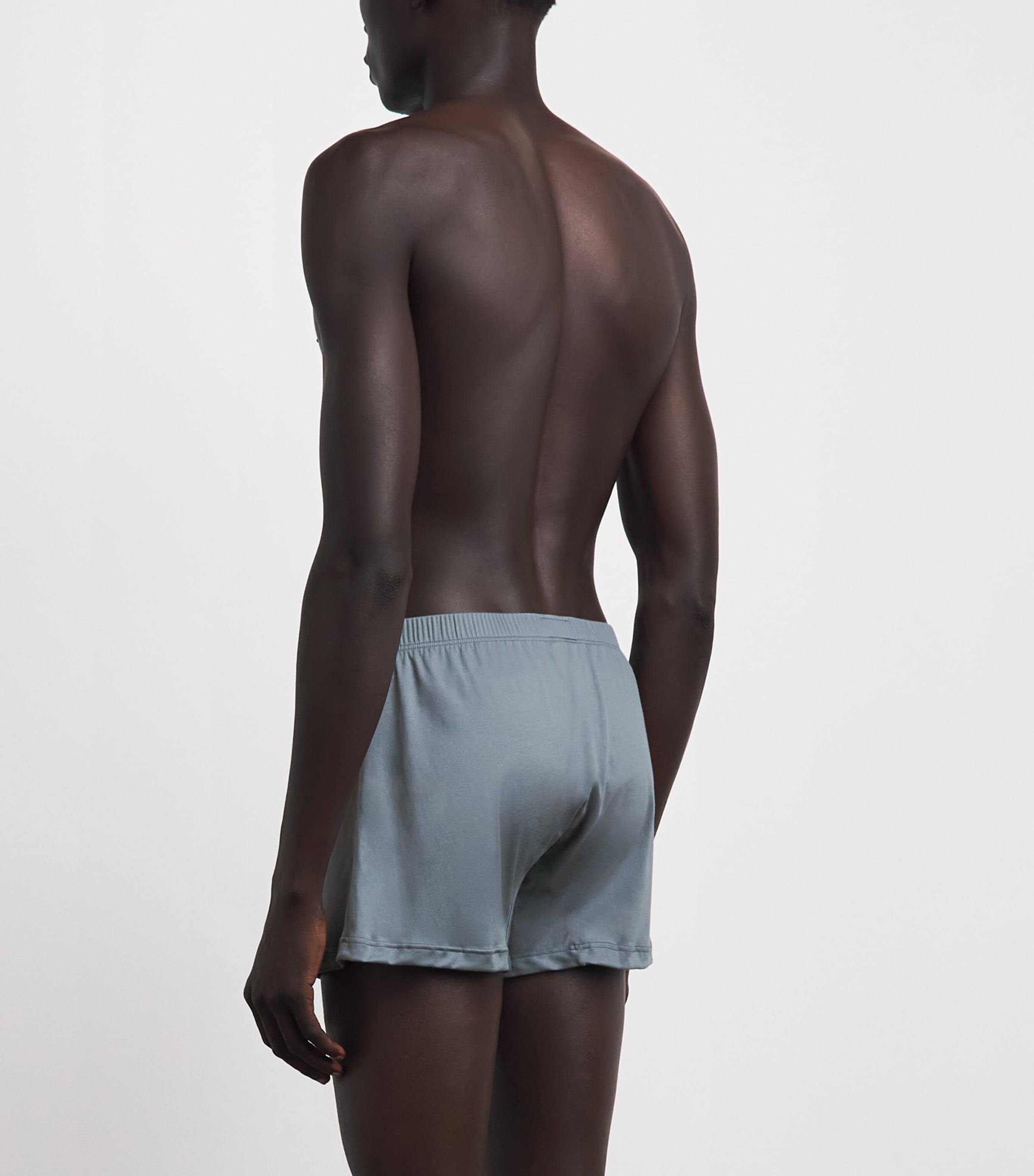 Zimmerli Mens Sea Island Cotton Boxer Shorts Light Slate Image 3
