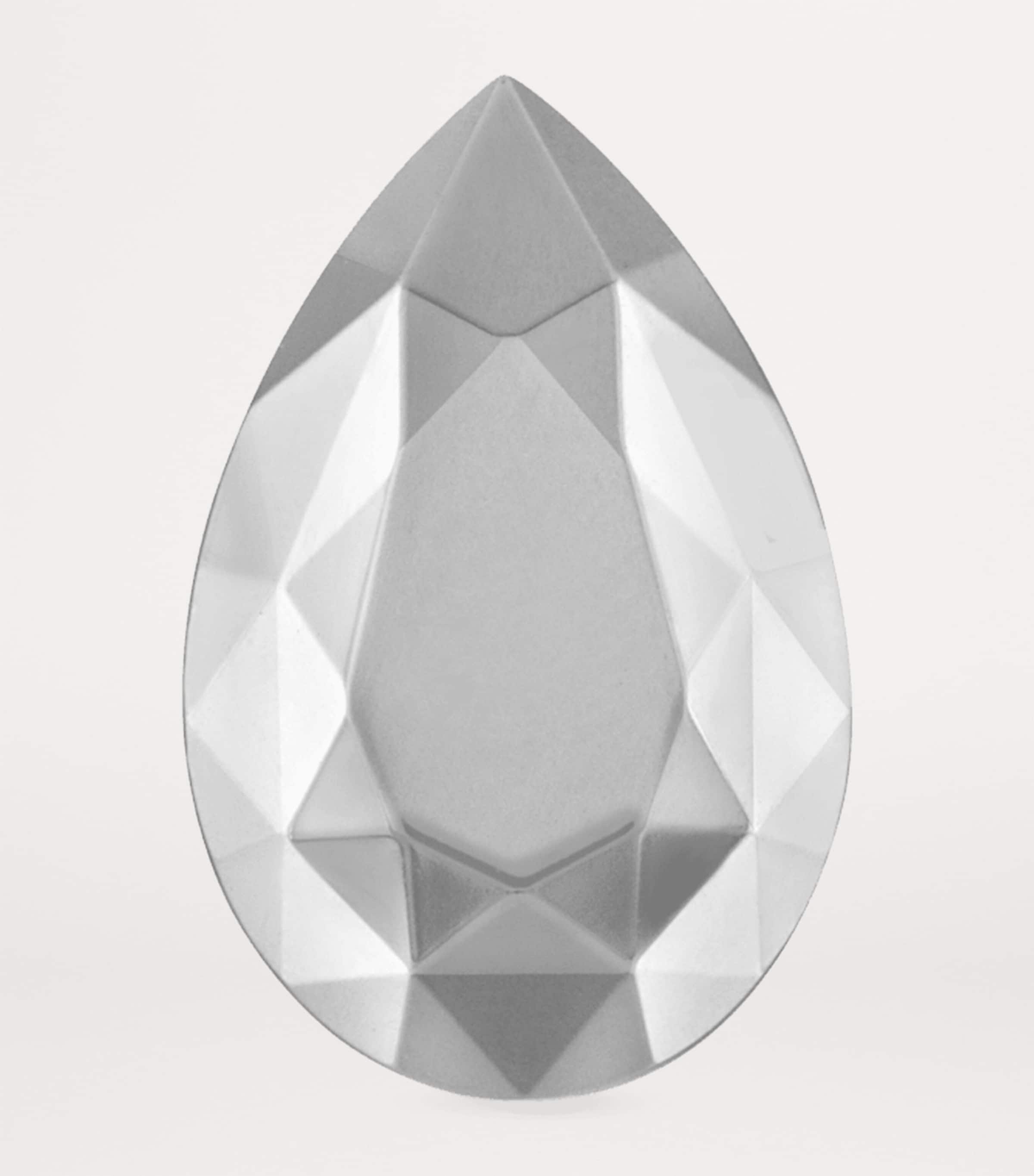 Faceted Pear Single Stud Earring (9mm) WHITE GOLD Image 2