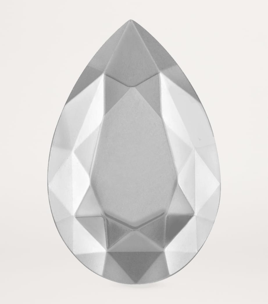 Faceted Pear Single Stud Earring (9mm) WHITE GOLD Image 2
