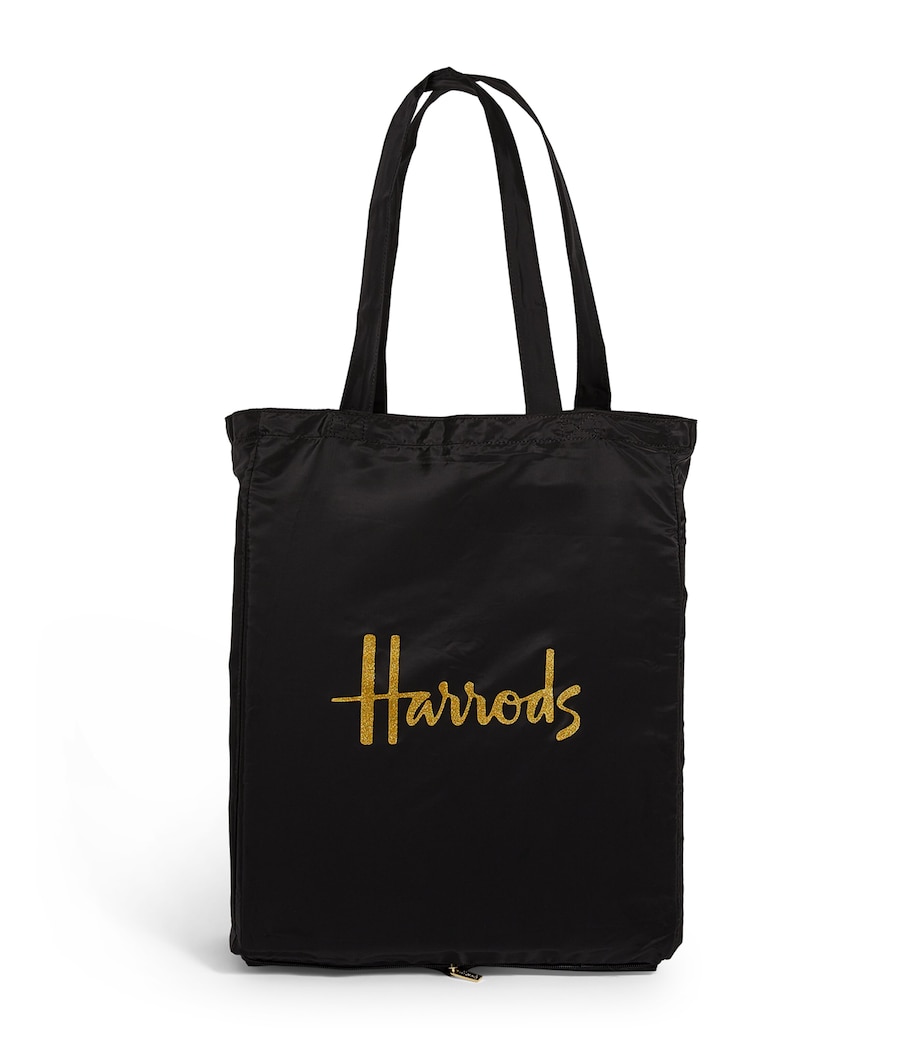 Harrods Recycled Logo Pocket Shopper Bag Black Image 1