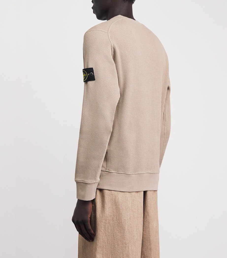 Stone Island Mens Cotton Waffle-Knit Sweater Image 5