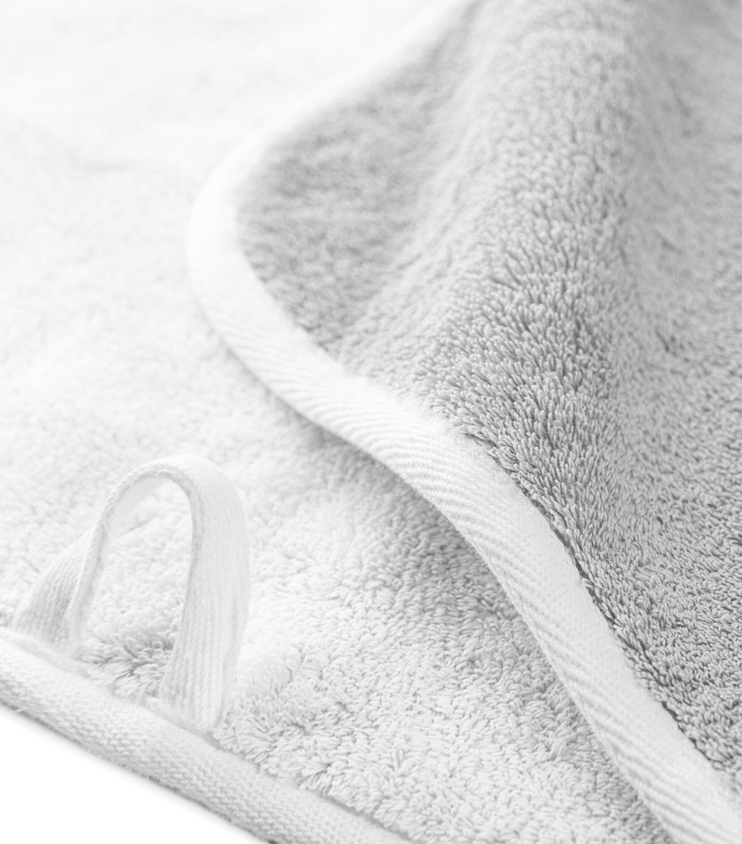 Egyptian Cotton Bicolore Face Cloth (30cm x 30cm) WHITE/CLOUD Image 2