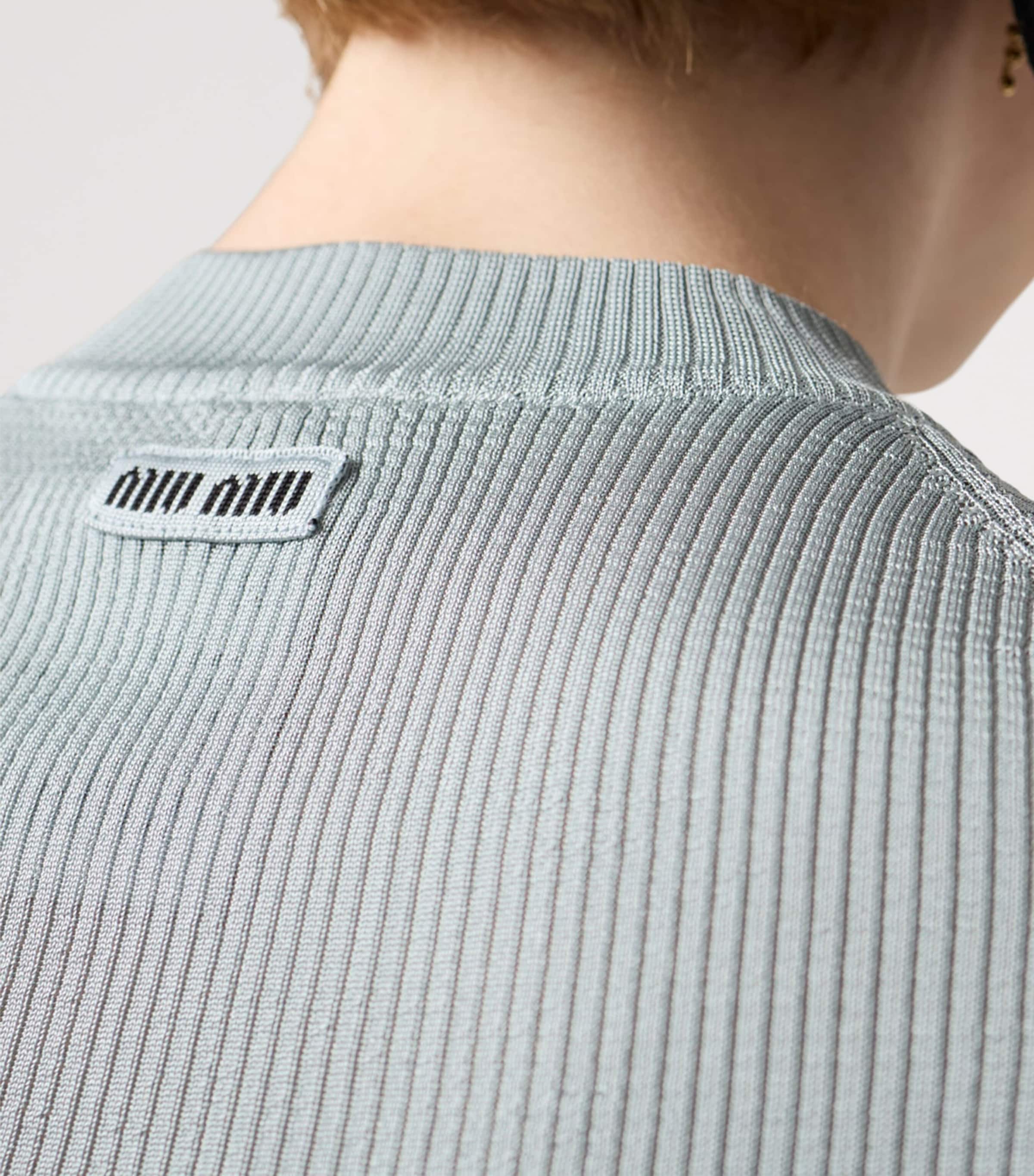 Silk Rib-Knit Dress F0M10 Image 5