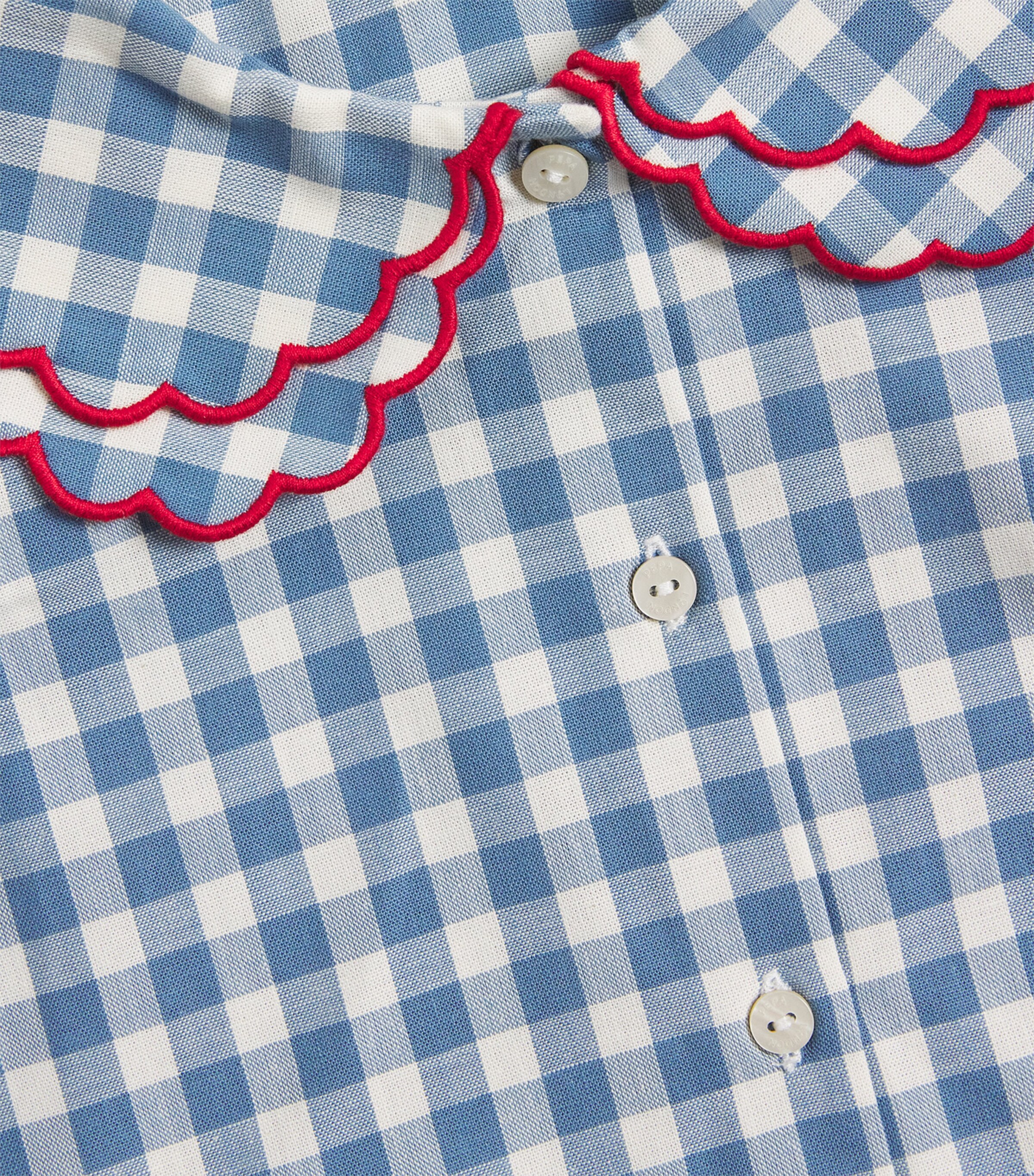 PEPA LONDON Check Collared Blouse (18 Months-4 Years) Blue Image 4