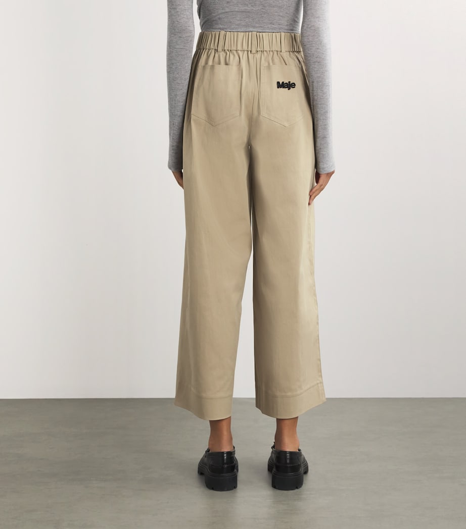 Cotton Gabardine Wide-Leg Trousers BEIGE LIGHT Image 4