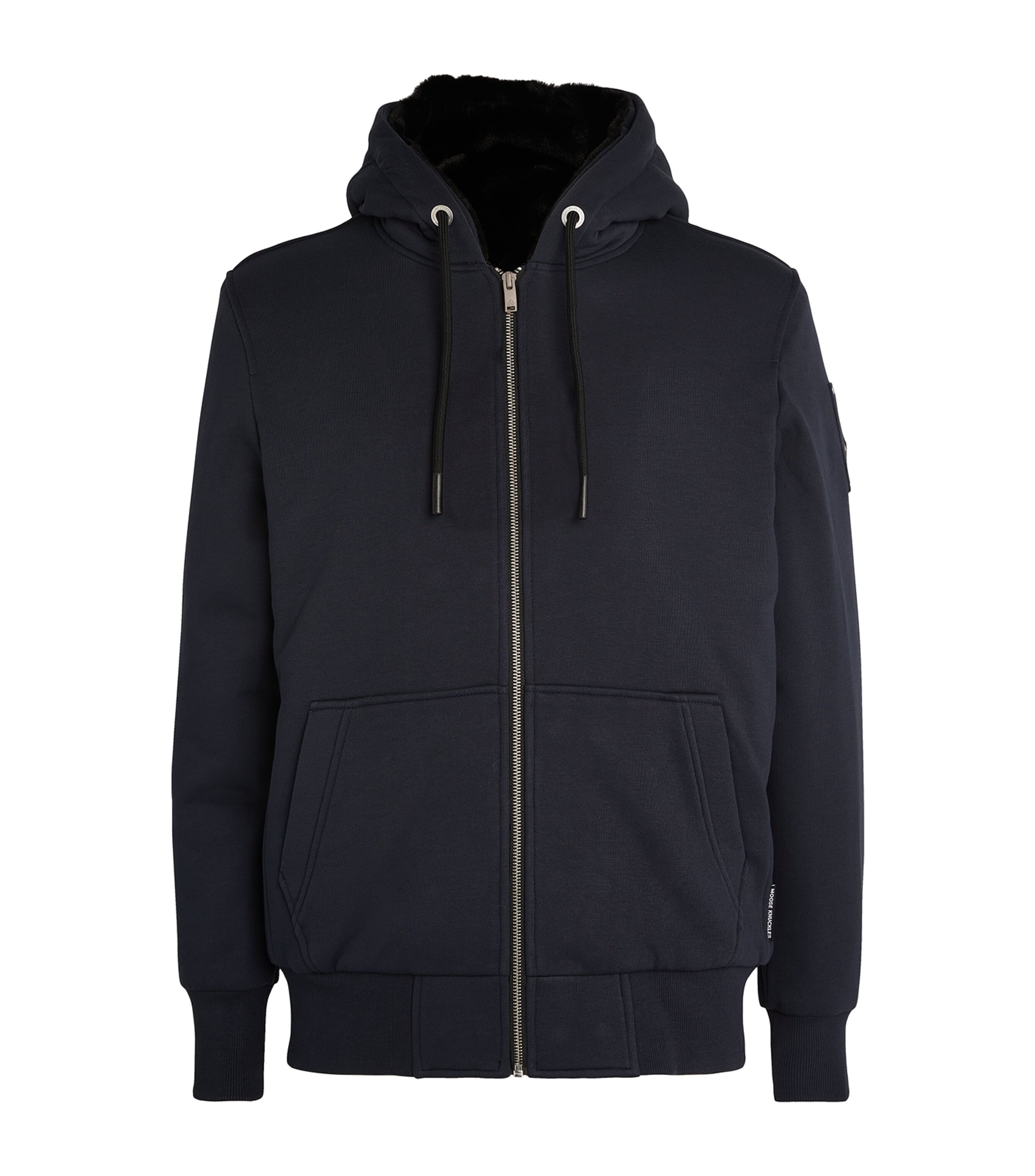Moose Knuckles Bunny Slim Fit Zip Front Hoodie In Navy
