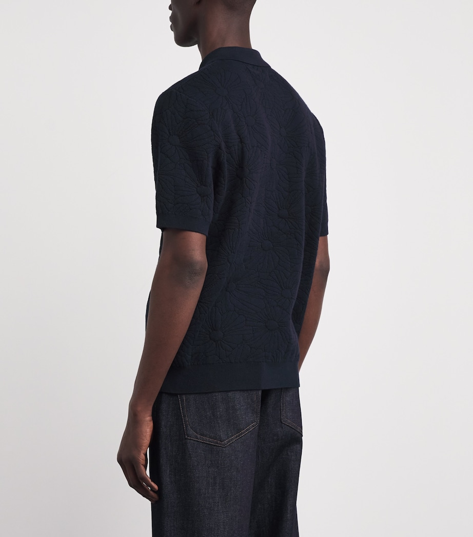 Wax London Mens Cotton-Blend Tellaro Shirt Navy / Black Image 5