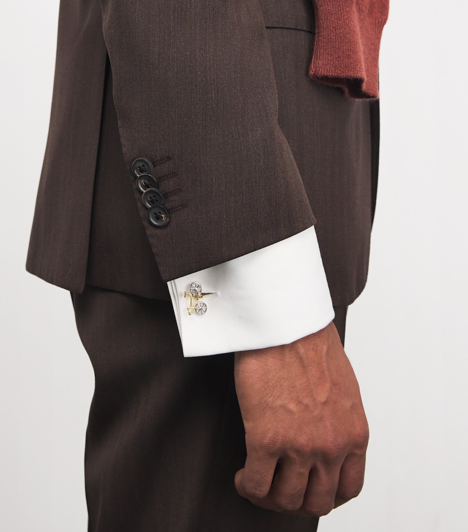 Bicycle Cufflinks 1A-SILVER Image 3