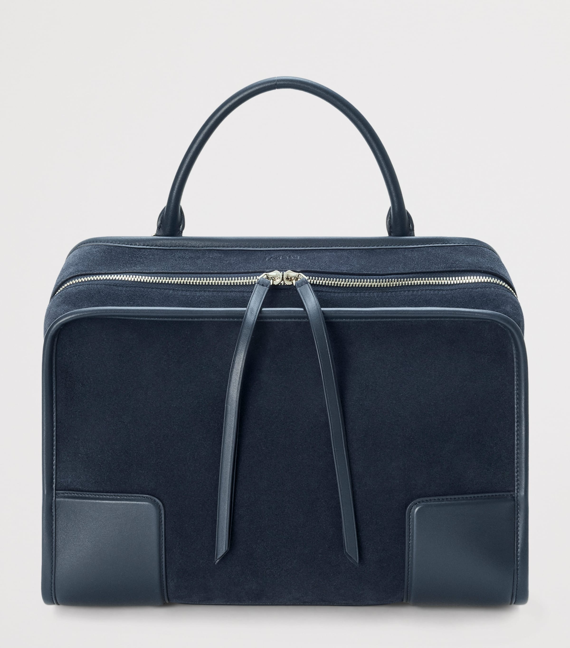 LOEWE Large Suede Amazona 180 Top-Handle Bag Deep Navy Image 3