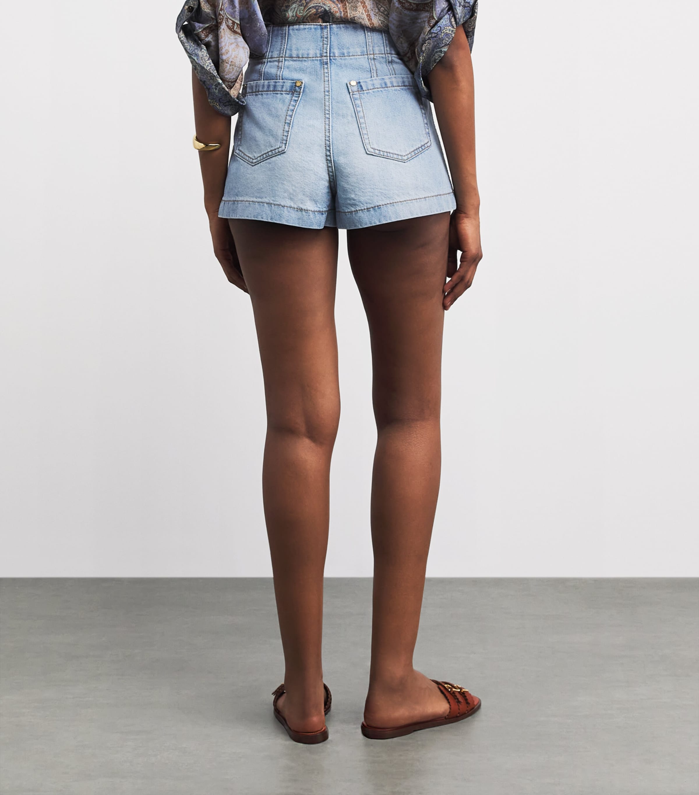 Zimmermann Womens Indra Denim Shorts Skylark Image 5