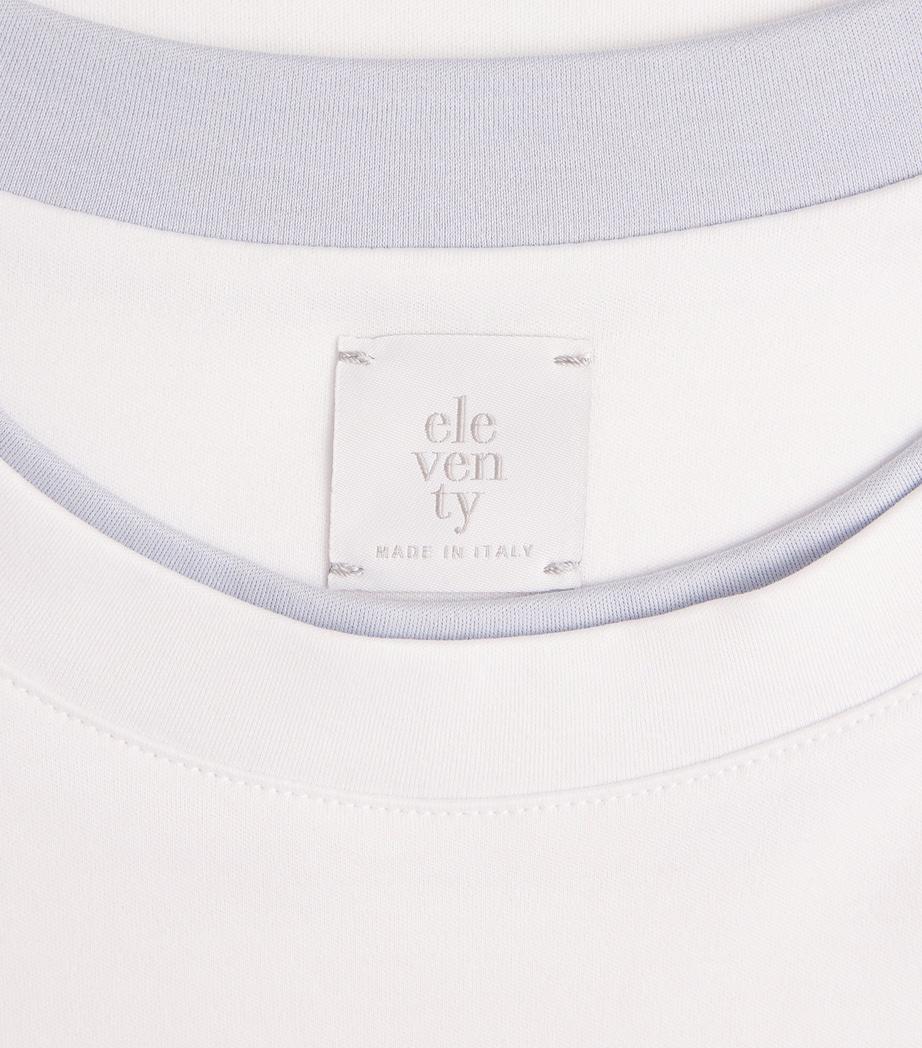 Eleventy Womens Cotton T-Shirt Bianco, Nuvola Image 6