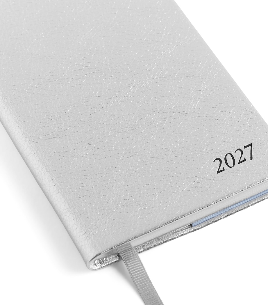 Smythson Leather Panama Weekly Diary 2027 Silver Image 5