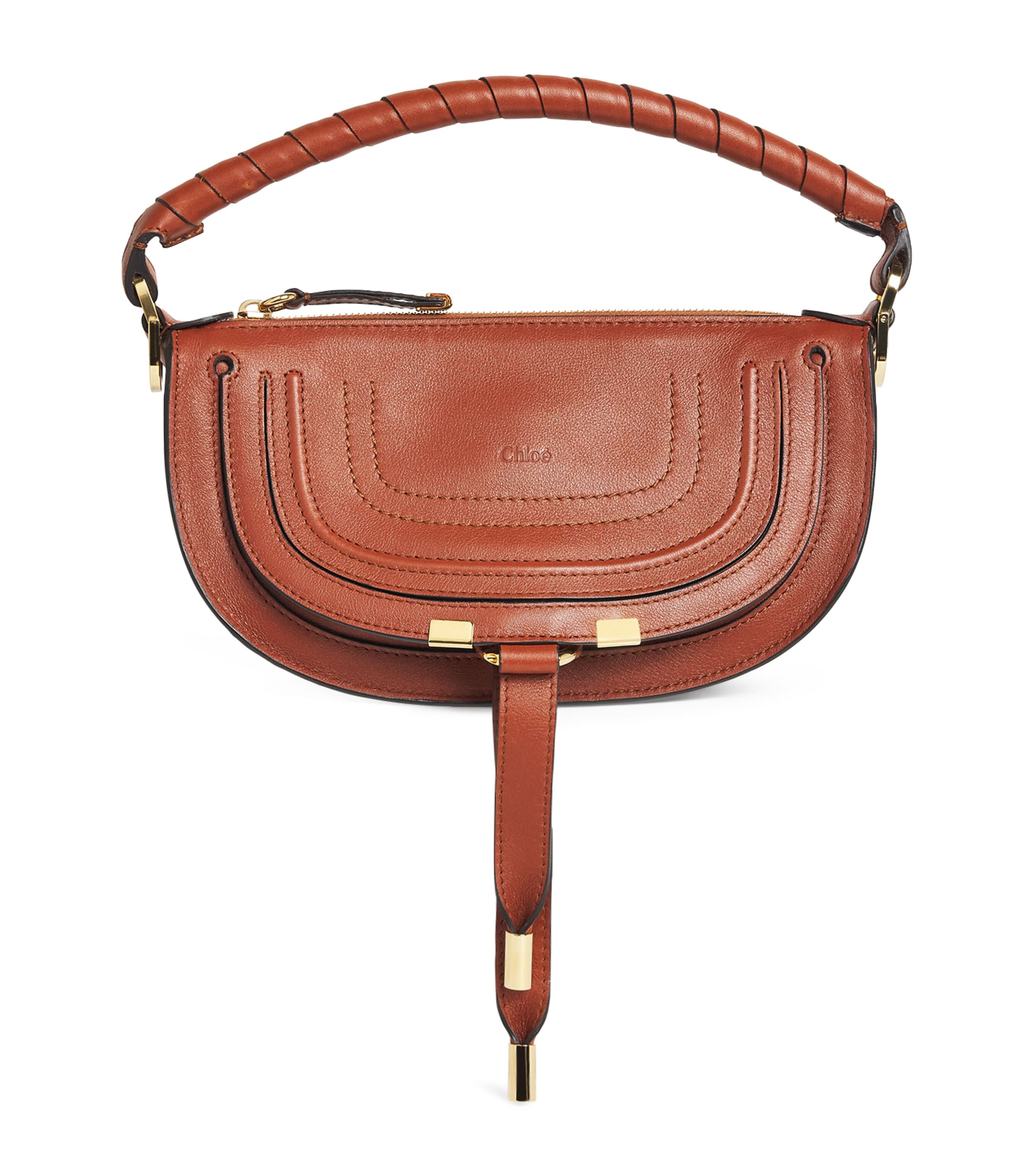Chloé Mini Calfskin Marcie Shoulder Bag Clay Brown Image 1