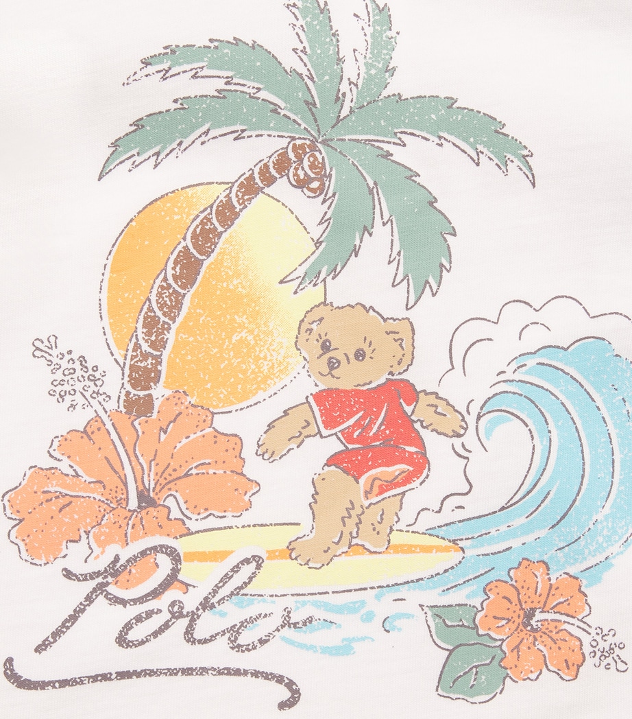 Ralph Lauren Kids Cotton Polo Bear T-Shirt and Shorts Set (3-24 Months) White Image 4