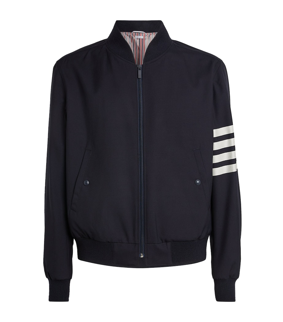Wool 4-Bar Stripe Bomber Jacket NAVY Image 1