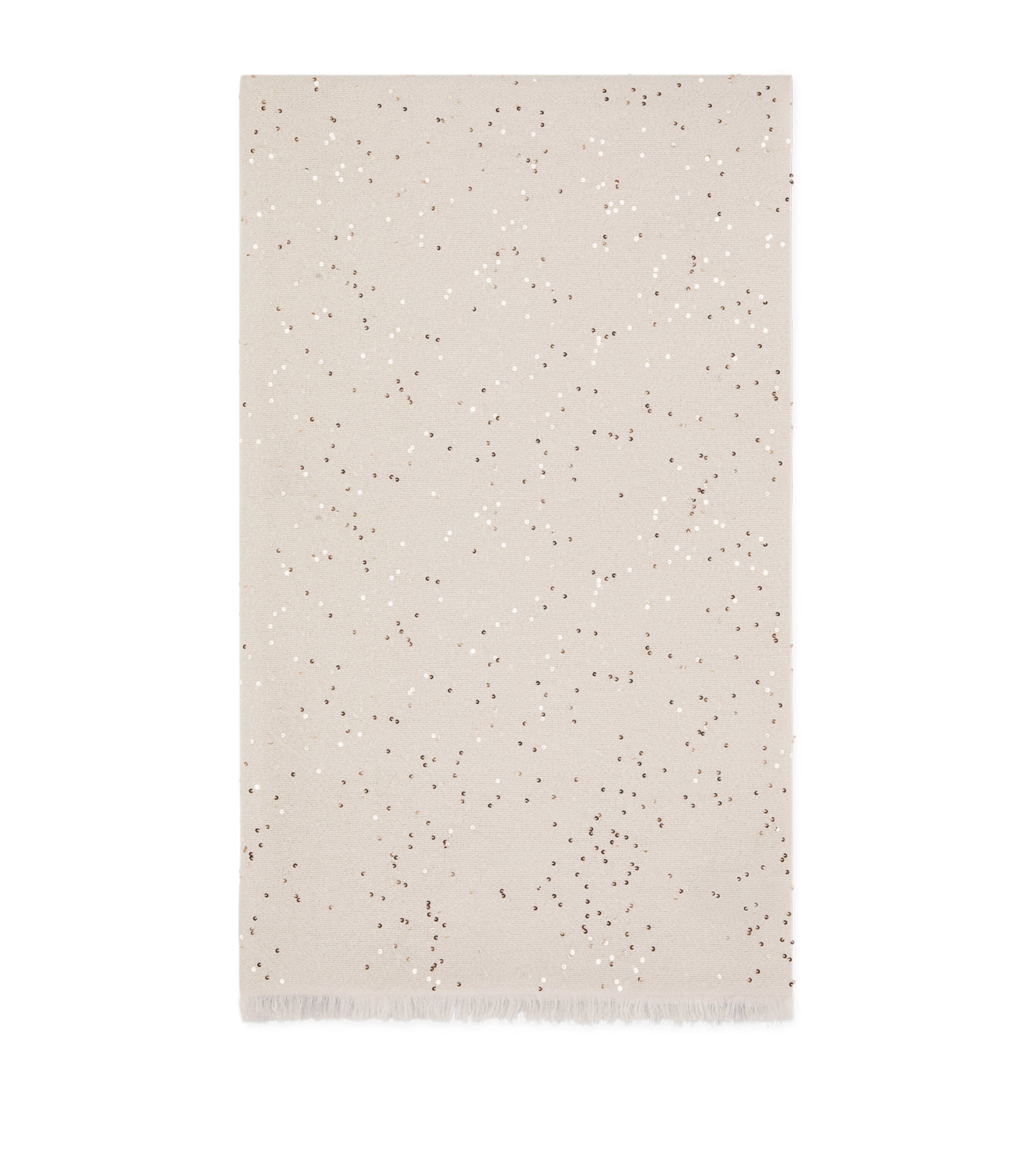 Brunello Cucinelli Cashmere-silk Diamond Yarn Sequin Scarf In Neutral