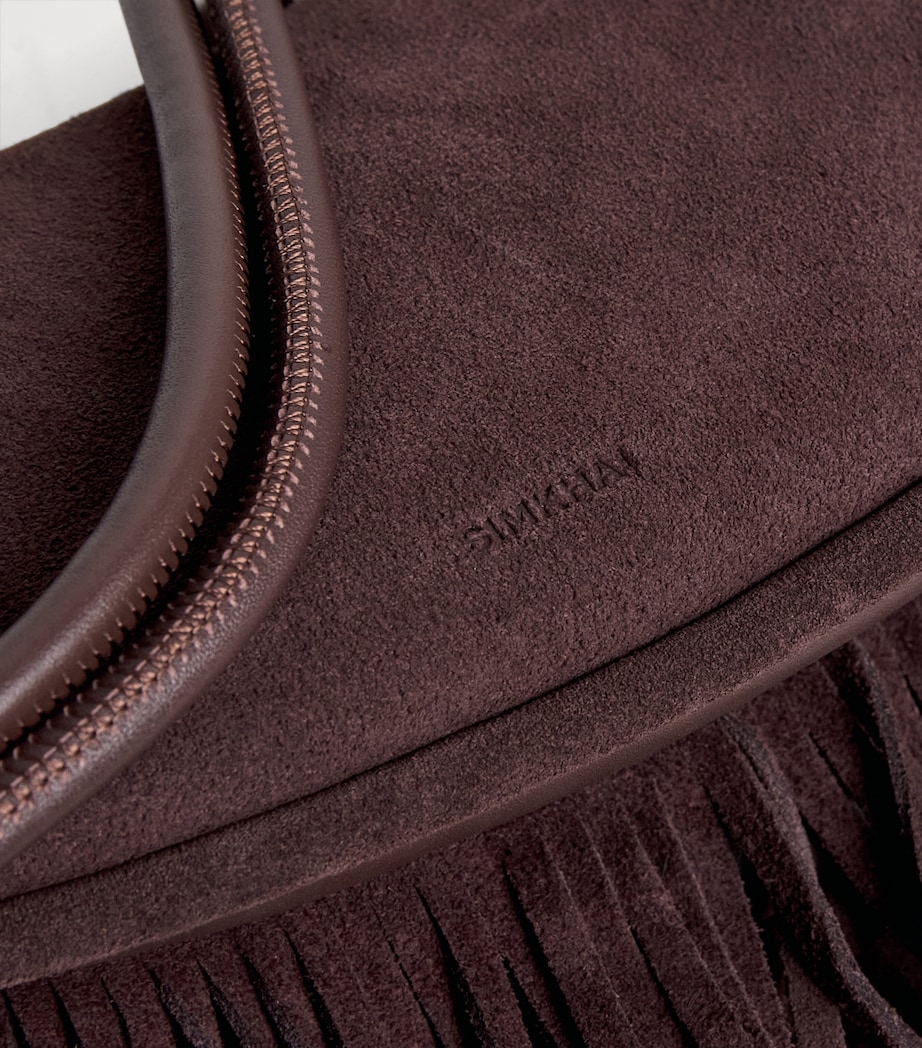 Suede Fringe Avery Cross-Body Bag CACAO Image 6