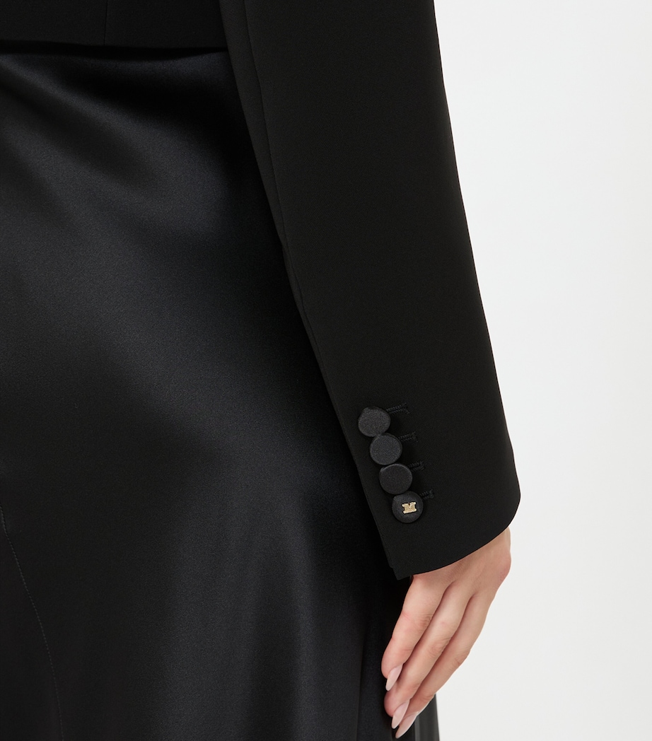 Max Mara Womens Cropped Tuxedo Jacket Black Image 6