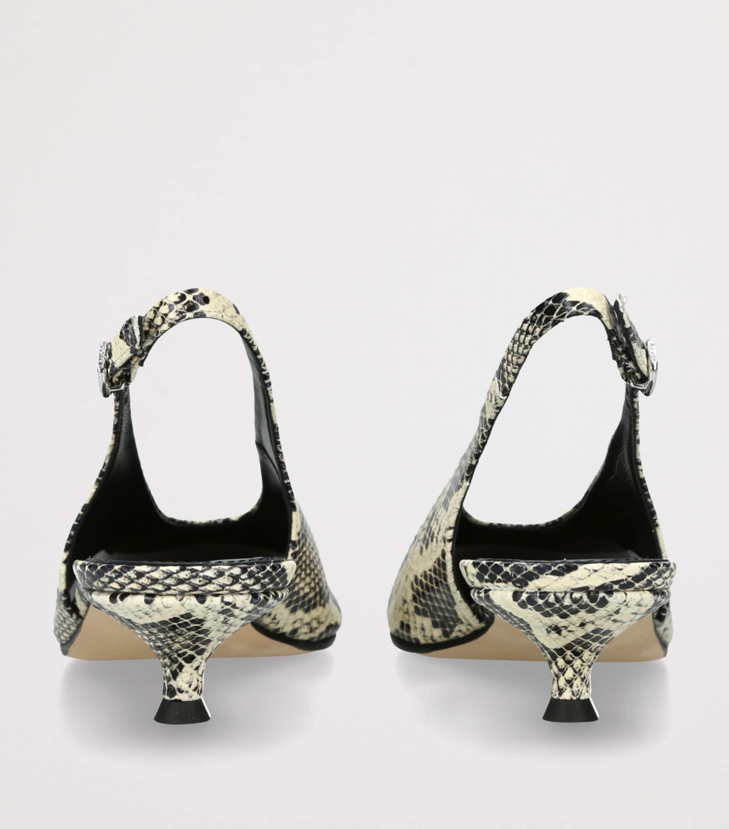 aeyde Snakeskin-Effect Camila Slingback Pumps 35 Cream Image 2