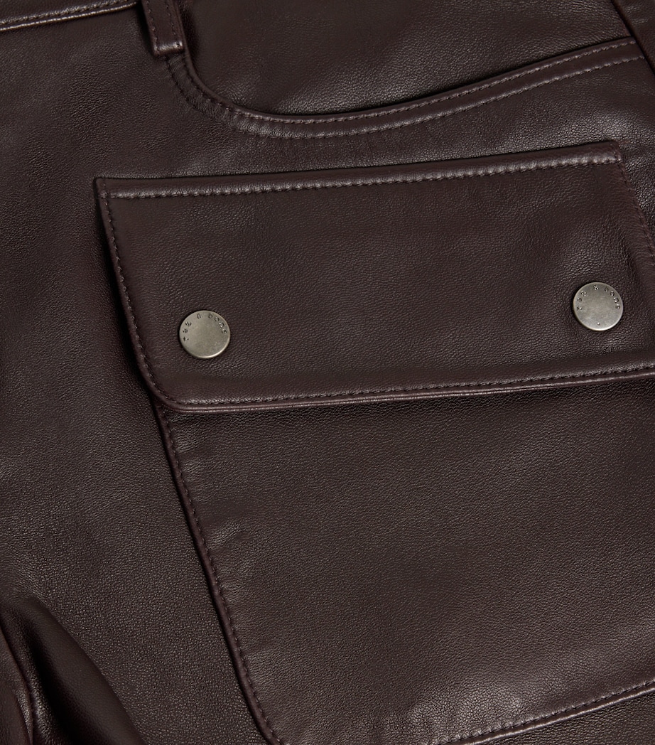 Leather Aria Shorts BROWN Image 2