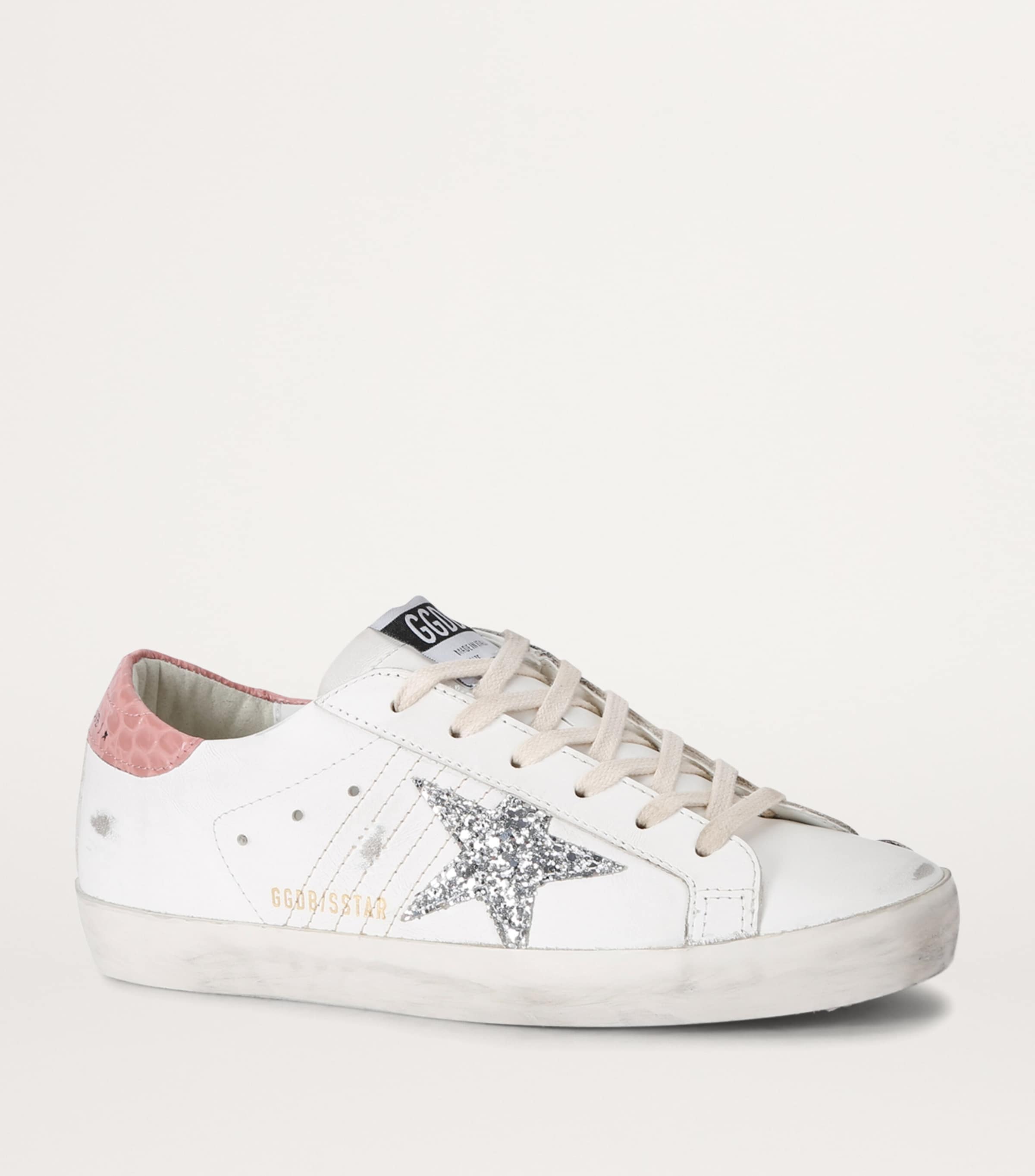 Leather Croc-Embossed Super-Star Sneakers PINK COMB Image 4