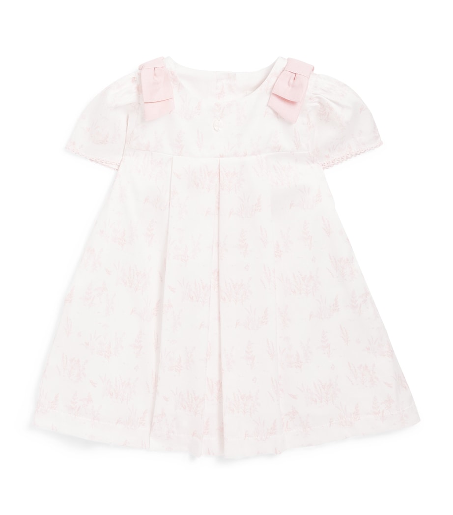 Cotton Pleated Dress (0-24 Months) PINK TOILE DE JOUY Image 1
