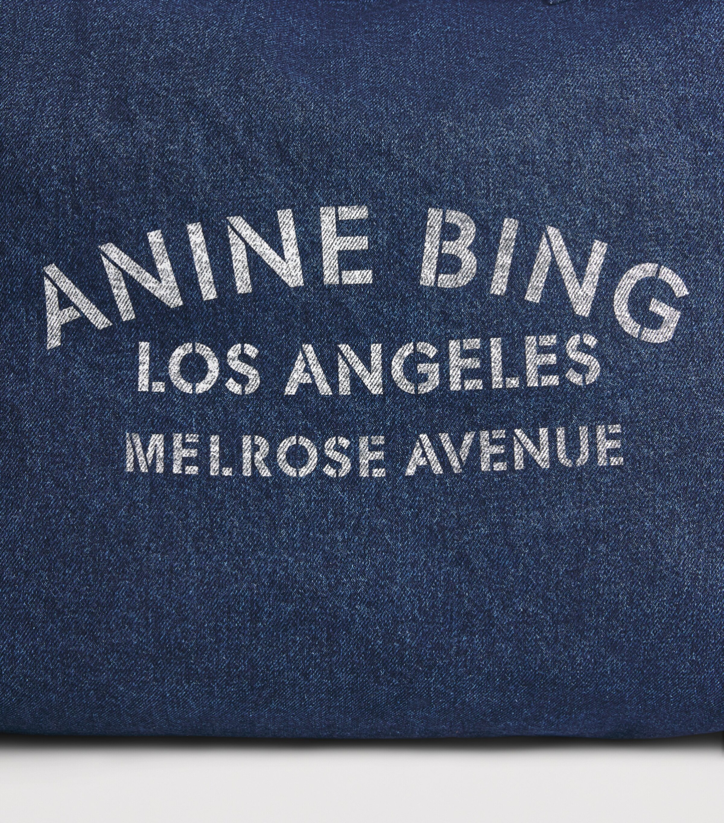 ANINE BING Denim Leo Tote Bag Dark Blue Image 5