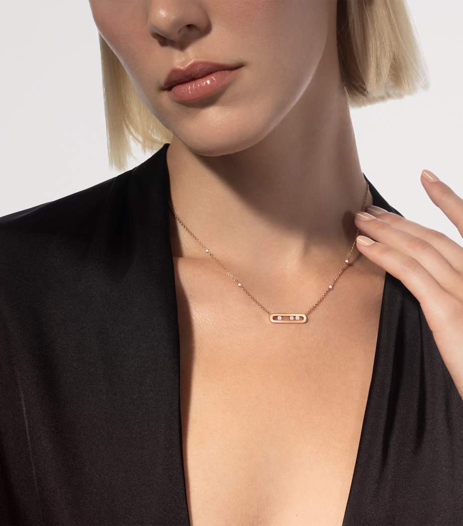 Messika Move Classique Pink Gold and Diamond Necklace (0.14ct) Pink Gold Image 2
