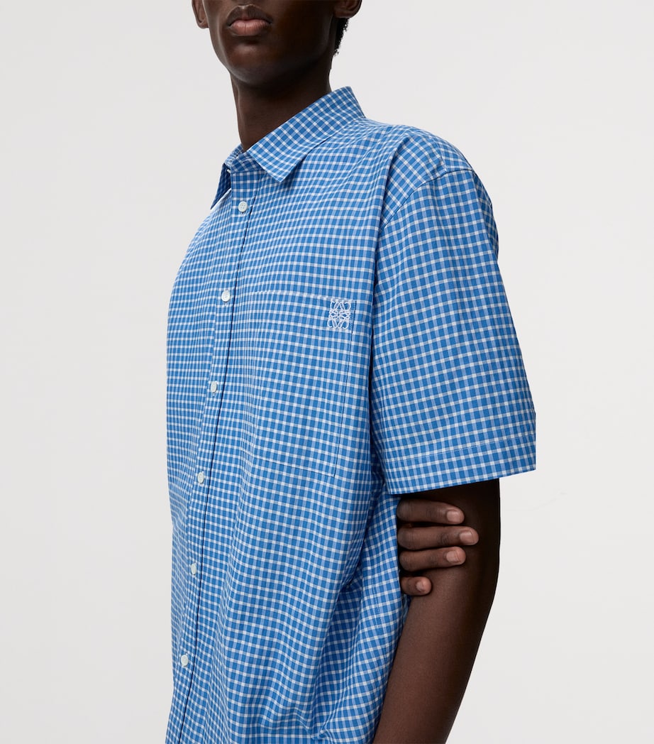 LOEWE Mens x Paula’s Ibiza Check Anagram Shirt Blue/white Image 5