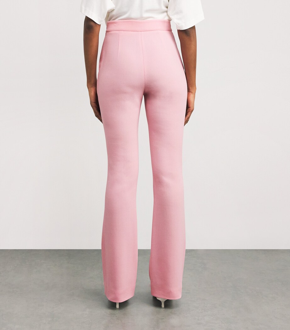 NOMADISSEM Womens Wool-Blend Bixby Flared Trousers Pink Image 4