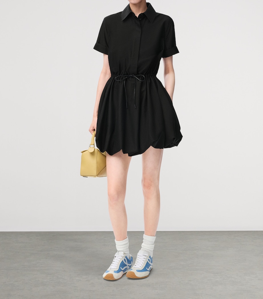Tie-Waist Mini Shirt Dress BLACK Image 2