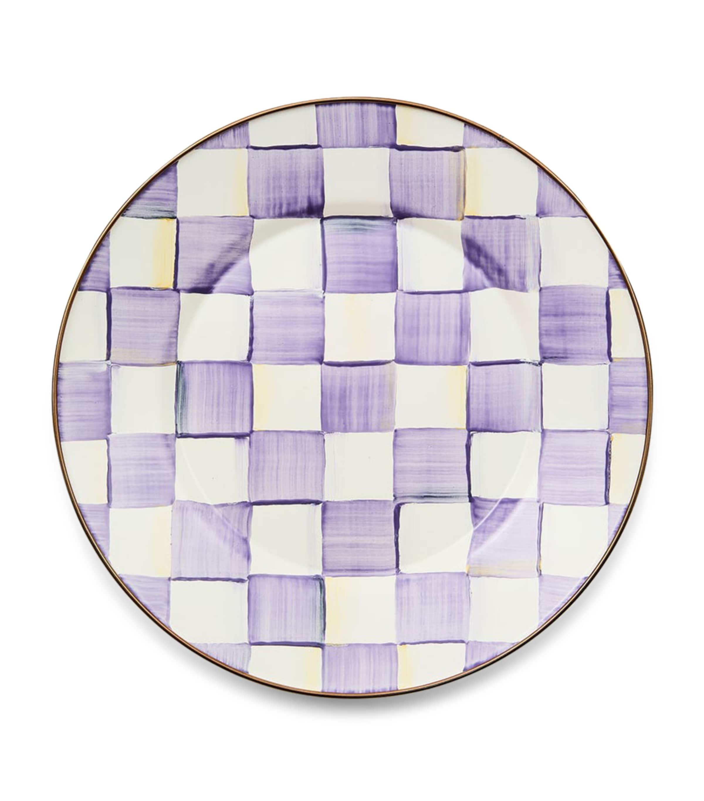 MacKenzie-Childs Violet Check Dinner Plate (25cm) Violet Image 1