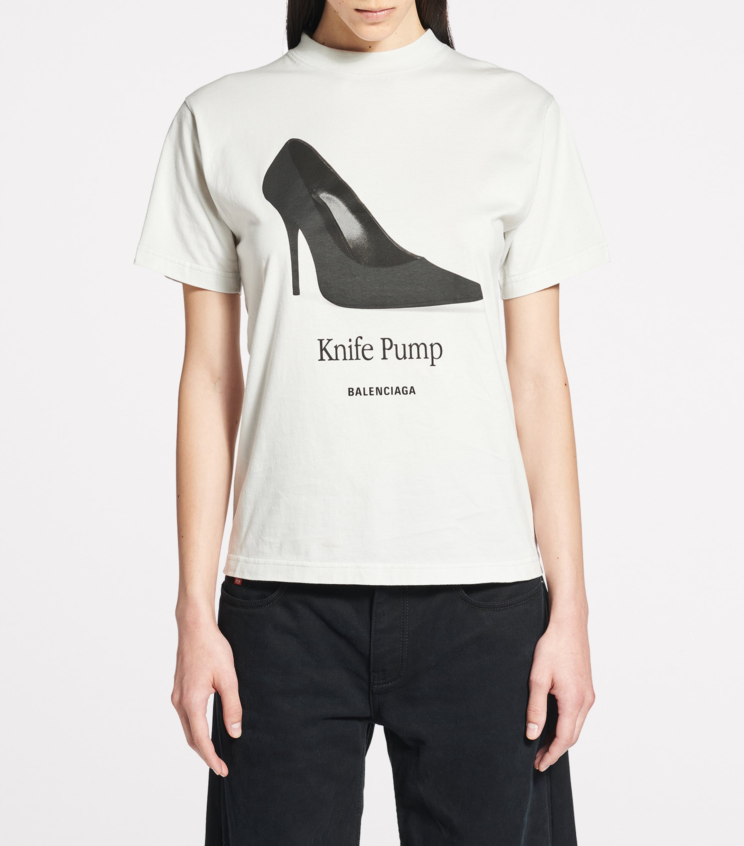 関税込 VIP価格【BALENCIAGA】Knife Pump Tシャツ Balenciaga Cotton Knife Pump T-Shirt | Harrods SA