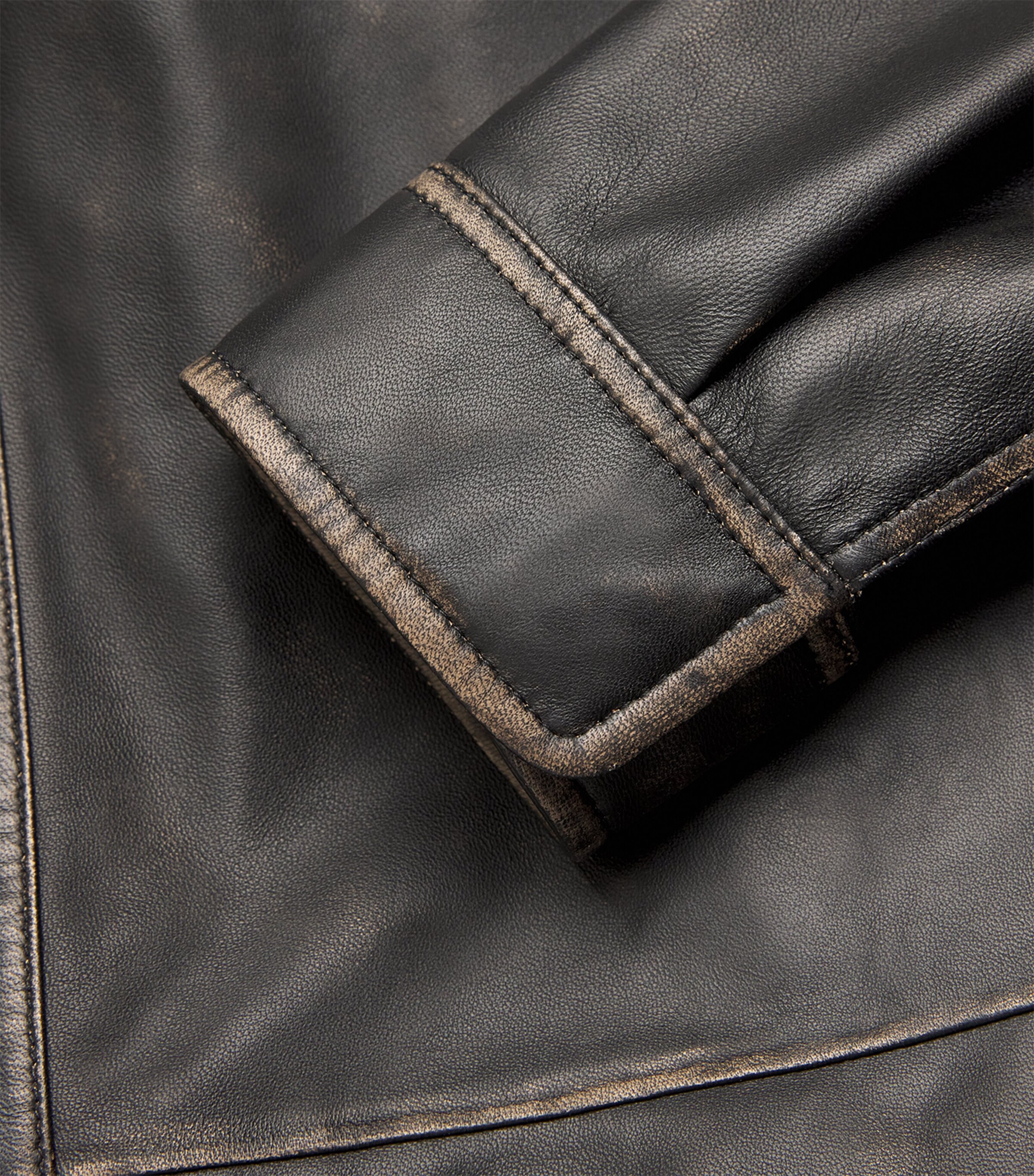 Leather Overshirt BLACK WASHED Image 5