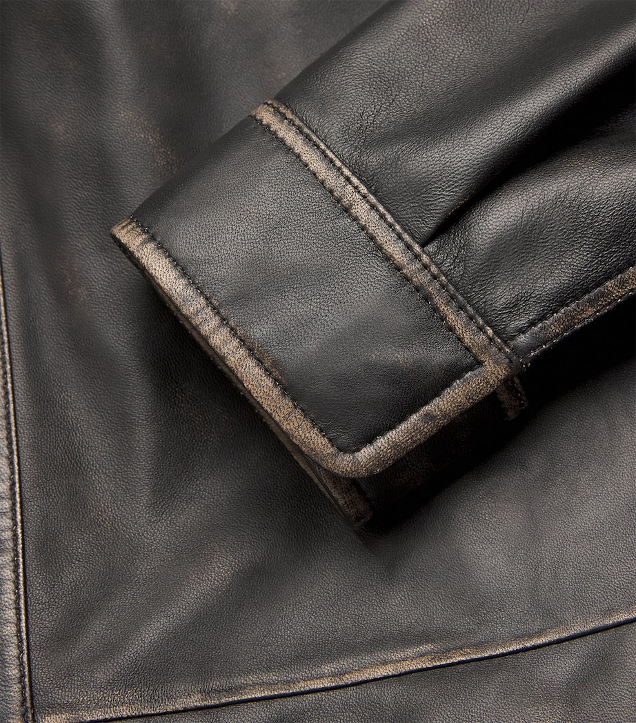 Leather Overshirt BLACK WASHED Image 5