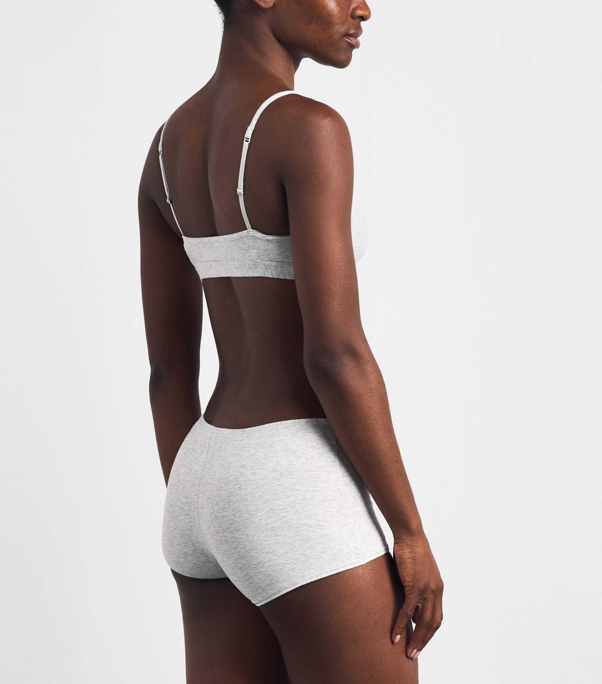 Skims Womens Everyday Boyshort Briefs Light Heather Grey Image 3