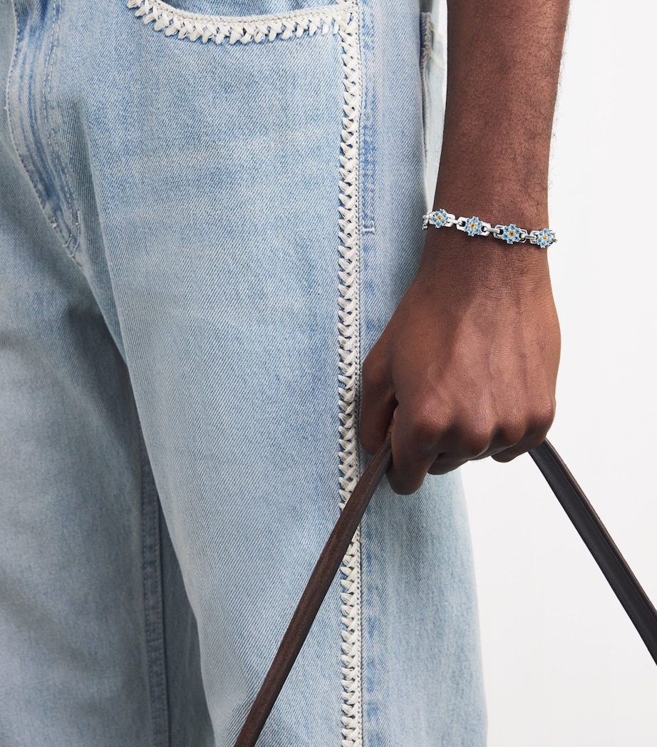 Sterling Silver Daisy Bracelet TOPAZ / YELLOW Image 2