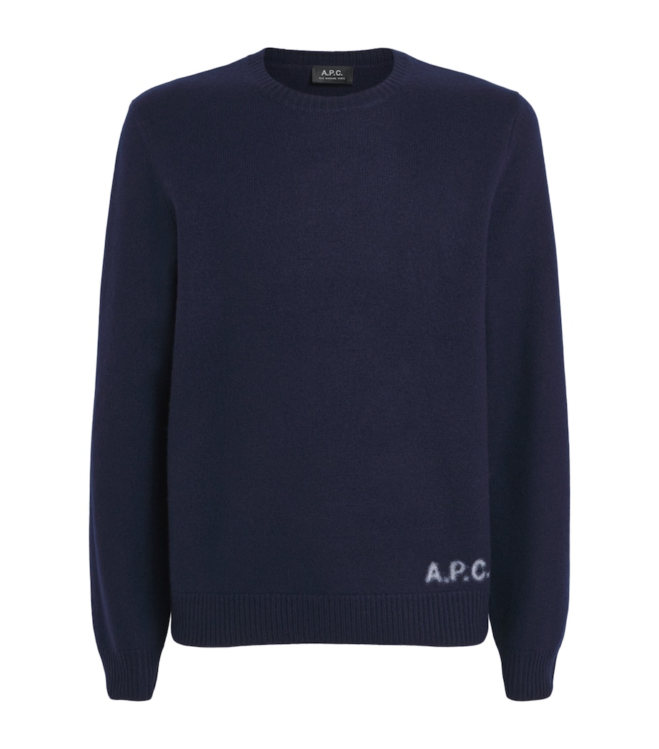 Merino Wool Edward Logo Sweater IAK - DARK NAVY Image 1